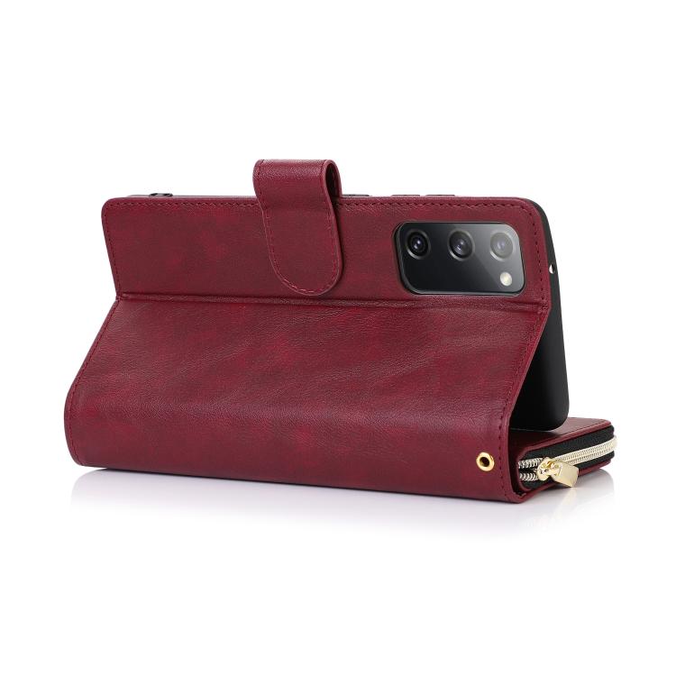 Zipper Wallet Bag Horizontal Flip PU Leather Case with Holder & 9 Card Slots & Wallet & Lanyard & Photo Frame, For Samsung Galaxy S20 FE 5G