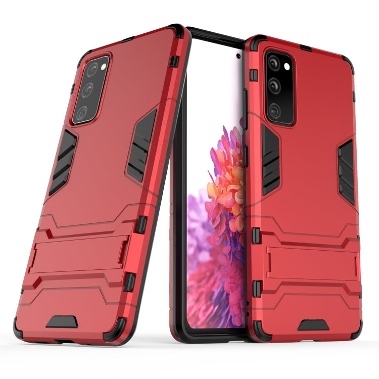 Shockproof PC + TPU Protective Case with Invisible Holder, For Samsung Galaxy S20 FE