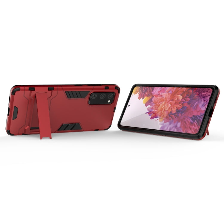 Shockproof PC + TPU Protective Case with Invisible Holder, For Samsung Galaxy S20 FE