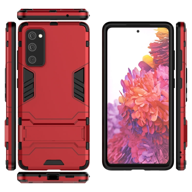 Shockproof PC + TPU Protective Case with Invisible Holder, For Samsung Galaxy S20 FE
