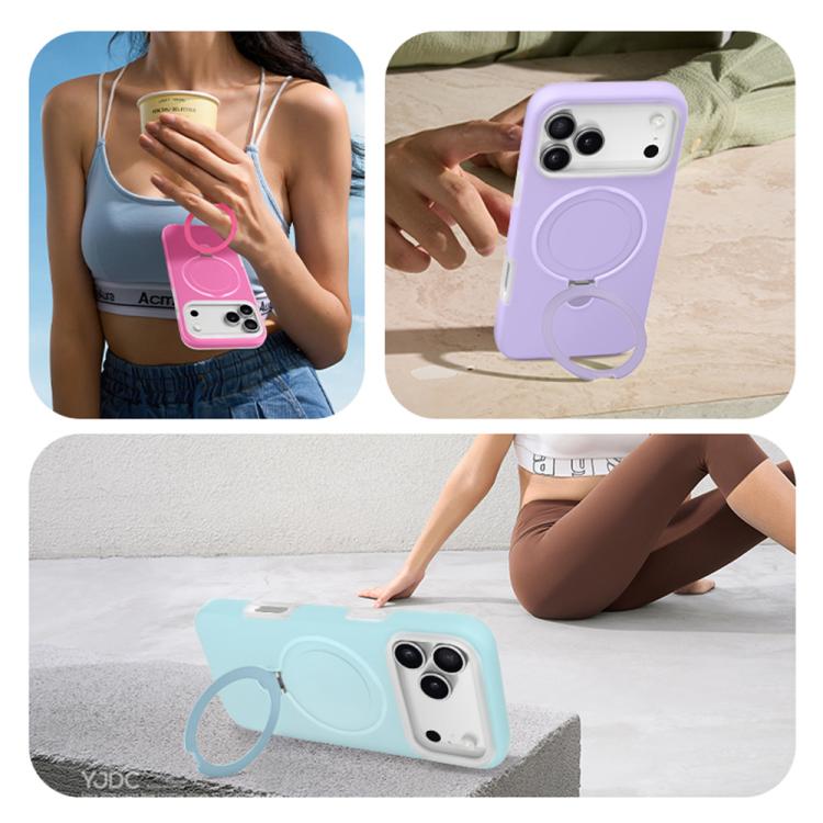 Jelly Liquid Silicone MagSafe Holder Phone Case, For iPhone 17 Pro Max, For iPhone 17 Pro, For iPhone 17, For iPhone Air, For iPhone 16 Pro Max