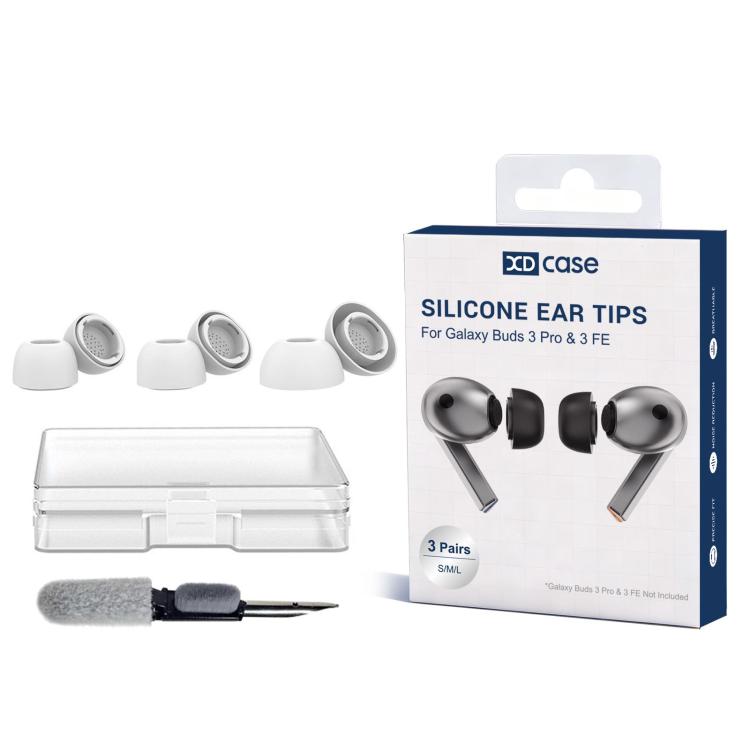 XDcase 3 Pairs Silicone Ear Tips with Storage & Cleaning Kit, For Samsung Galaxy Buds3 Pro
