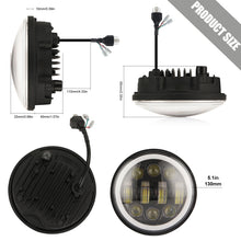 Load image into Gallery viewer, EagleVision DC9-30V 35W 6000K 4000LM 5.75 inch Round Motorcycle 6LEDs Headlight with Angel Eye for Harley-Davidson, 6LEDs