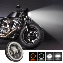 Load image into Gallery viewer, EagleVision DC9-30V 35W 6000K 4000LM 5.75 inch Round Motorcycle 6LEDs Headlight with Angel Eye for Harley-Davidson, 6LEDs