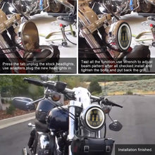 Load image into Gallery viewer, EagleVision DC9-30V 35W 6000K 4000LM 5.75 inch Round Motorcycle 6LEDs Headlight with Angel Eye for Harley-Davidson, 6LEDs
