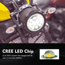 Load image into Gallery viewer, EagleVision DC9-30V 35W 6000K 4000LM 5.75 inch Round Motorcycle 6LEDs Headlight with Angel Eye for Harley-Davidson, 6LEDs