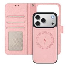 Load image into Gallery viewer, Detachable Litchi Texture Magnetic Side-Patch Vegan Leather Phone Case, For iPhone 17 Pro Max, For iPhone 17 Pro, For iPhone 17, For iPhone Air, For iPhone 16 Pro Max, For iPhone 16 Pro, For iPhone 16 Plus, For iPhone 16