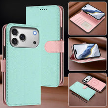 Load image into Gallery viewer, Detachable Litchi Texture Magnetic Side-Patch Vegan Leather Phone Case, For iPhone 17 Pro Max, For iPhone 17 Pro, For iPhone 17, For iPhone Air, For iPhone 16 Pro Max, For iPhone 16 Pro, For iPhone 16 Plus, For iPhone 16