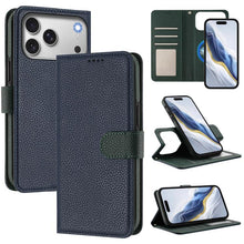 Load image into Gallery viewer, Detachable Litchi Texture Magnetic Side-Patch Vegan Leather Phone Case, For iPhone 17 Pro Max, For iPhone 17 Pro, For iPhone 17, For iPhone Air, For iPhone 16 Pro Max, For iPhone 16 Pro, For iPhone 16 Plus, For iPhone 16