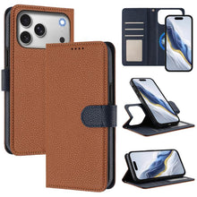 Load image into Gallery viewer, Detachable Litchi Texture Magnetic Side-Patch Vegan Leather Phone Case, For iPhone 17 Pro Max, For iPhone 17 Pro, For iPhone 17, For iPhone Air, For iPhone 16 Pro Max, For iPhone 16 Pro, For iPhone 16 Plus, For iPhone 16
