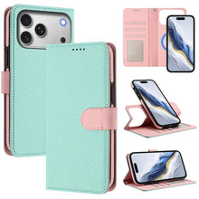Load image into Gallery viewer, Detachable Litchi Texture Magnetic Side-Patch Vegan Leather Phone Case, For iPhone 17 Pro Max, For iPhone 17 Pro, For iPhone 17, For iPhone Air, For iPhone 16 Pro Max, For iPhone 16 Pro, For iPhone 16 Plus, For iPhone 16
