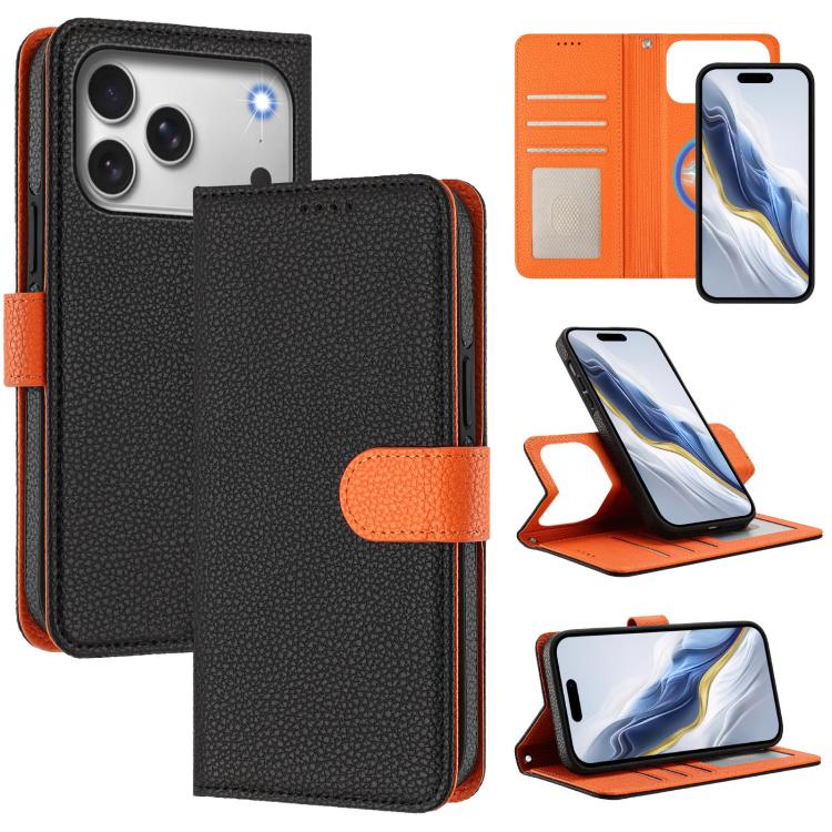 Detachable Litchi Texture Magnetic Side-Patch Vegan Leather Phone Case, For iPhone 18 Pro / 17 Pro, For iPhone 18 Pro Max / 17 Pro Max, For iPhone 17, For iPhone Air, For iPhone 16 Pro Max, For iPhone 16 Pro, For iPhone 16 Plus, For iPhone 16