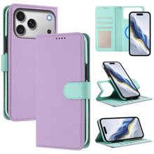 Load image into Gallery viewer, Detachable Litchi Texture Magnetic Side-Patch Vegan Leather Phone Case, For iPhone 17 Pro Max, For iPhone 17 Pro, For iPhone 17, For iPhone Air, For iPhone 16 Pro Max, For iPhone 16 Pro, For iPhone 16 Plus, For iPhone 16