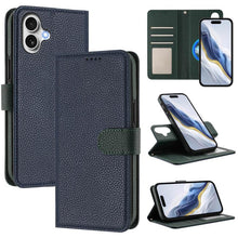 Load image into Gallery viewer, Detachable Litchi Texture Magnetic Side-Patch Vegan Leather Phone Case, For iPhone 17 Pro Max, For iPhone 17 Pro, For iPhone 17, For iPhone Air, For iPhone 16 Pro Max, For iPhone 16 Pro, For iPhone 16 Plus, For iPhone 16