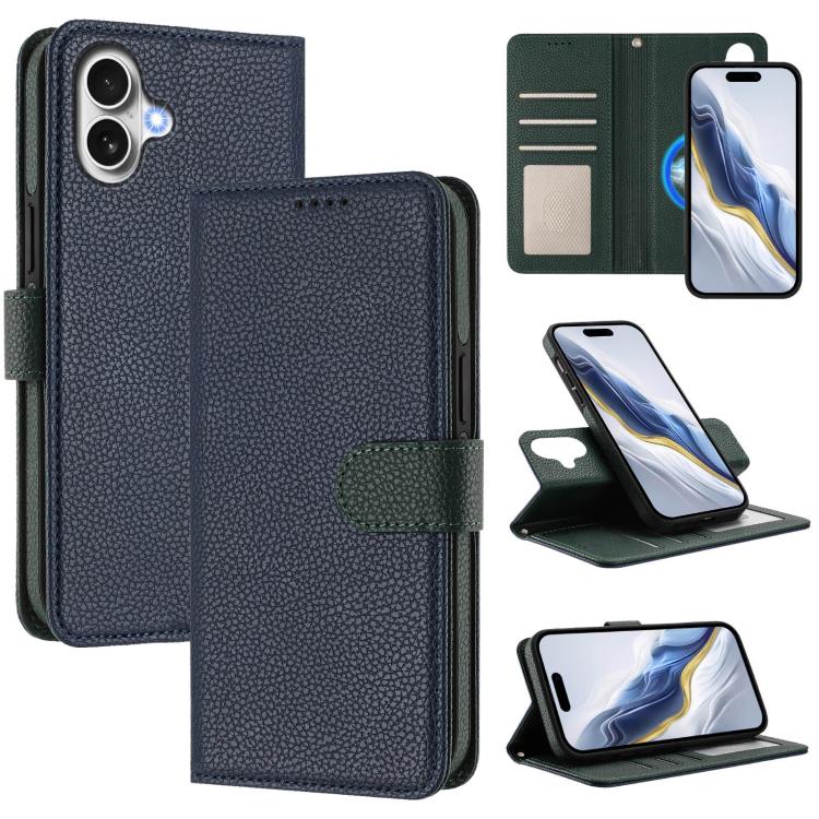 Detachable Litchi Texture Magnetic Side-Patch Vegan Leather Phone Case, For iPhone 18 Pro / 17 Pro, For iPhone 18 Pro Max / 17 Pro Max, For iPhone 17, For iPhone Air, For iPhone 16 Pro Max, For iPhone 16 Pro, For iPhone 16 Plus, For iPhone 16