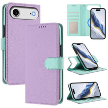 Load image into Gallery viewer, Detachable Litchi Texture Magnetic Side-Patch Vegan Leather Phone Case, For iPhone 17 Pro Max, For iPhone 17 Pro, For iPhone 17, For iPhone Air, For iPhone 16 Pro Max, For iPhone 16 Pro, For iPhone 16 Plus, For iPhone 16