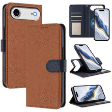 Load image into Gallery viewer, Detachable Litchi Texture Magnetic Side-Patch Vegan Leather Phone Case, For iPhone 17 Pro Max, For iPhone 17 Pro, For iPhone 17, For iPhone Air, For iPhone 16 Pro Max, For iPhone 16 Pro, For iPhone 16 Plus, For iPhone 16