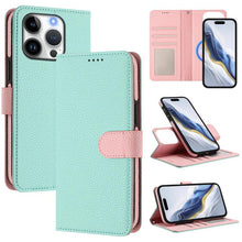 Load image into Gallery viewer, Detachable Litchi Texture Magnetic Side-Patch Vegan Leather Phone Case, For iPhone 17 Pro Max, For iPhone 17 Pro, For iPhone 17, For iPhone Air, For iPhone 16 Pro Max, For iPhone 16 Pro, For iPhone 16 Plus, For iPhone 16