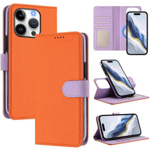 Load image into Gallery viewer, Detachable Litchi Texture Magnetic Side-Patch Vegan Leather Phone Case, For iPhone 17 Pro Max, For iPhone 17 Pro, For iPhone 17, For iPhone Air, For iPhone 16 Pro Max, For iPhone 16 Pro, For iPhone 16 Plus, For iPhone 16