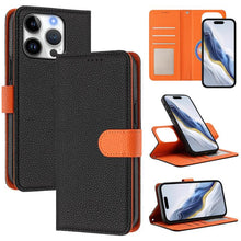 Load image into Gallery viewer, Detachable Litchi Texture Magnetic Side-Patch Vegan Leather Phone Case, For iPhone 17 Pro Max, For iPhone 17 Pro, For iPhone 17, For iPhone Air, For iPhone 16 Pro Max, For iPhone 16 Pro, For iPhone 16 Plus, For iPhone 16