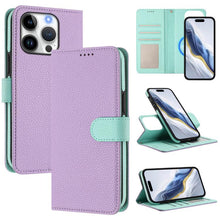 Load image into Gallery viewer, Detachable Litchi Texture Magnetic Side-Patch Vegan Leather Phone Case, For iPhone 17 Pro Max, For iPhone 17 Pro, For iPhone 17, For iPhone Air, For iPhone 16 Pro Max, For iPhone 16 Pro, For iPhone 16 Plus, For iPhone 16