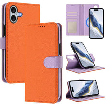 Load image into Gallery viewer, Detachable Litchi Texture Magnetic Side-Patch Vegan Leather Phone Case, For iPhone 17 Pro Max, For iPhone 17 Pro, For iPhone 17, For iPhone Air, For iPhone 16 Pro Max, For iPhone 16 Pro, For iPhone 16 Plus, For iPhone 16
