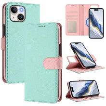 Load image into Gallery viewer, Detachable Litchi Texture Magnetic Side-Patch Vegan Leather Phone Case, For iPhone 15 Pro Max, For iPhone 15 Pro, For iPhone 15 Plus, For iPhone 15, For iPhone 14 Plus, For iPhone 14, For iPhone 14 Pro, For iPhone 14 Pro Max