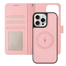 Load image into Gallery viewer, Detachable Litchi Texture Magnetic Side-Patch Vegan Leather Phone Case, For iPhone 13 Pro Max, For iPhone 13 Pro, For iPhone 13, For iPhone 12 / 12 Pro, For iPhone 12 Pro Max, For iPhone 11 Pro Max, For iPhone 11, For iPhone 11 Pro