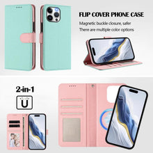 Load image into Gallery viewer, Detachable Litchi Texture Magnetic Side-Patch Vegan Leather Phone Case, For iPhone 13 Pro Max, For iPhone 13 Pro, For iPhone 13, For iPhone 12 / 12 Pro, For iPhone 12 Pro Max, For iPhone 11 Pro Max, For iPhone 11, For iPhone 11 Pro