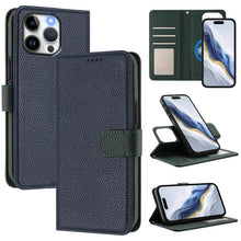 Load image into Gallery viewer, Detachable Litchi Texture Magnetic Side-Patch Vegan Leather Phone Case, For iPhone 13 Pro Max, For iPhone 13 Pro, For iPhone 13, For iPhone 12 / 12 Pro, For iPhone 12 Pro Max, For iPhone 11 Pro Max, For iPhone 11, For iPhone 11 Pro