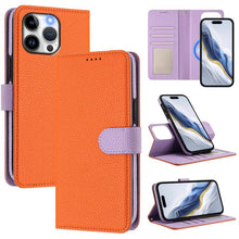Load image into Gallery viewer, Detachable Litchi Texture Magnetic Side-Patch Vegan Leather Phone Case, For iPhone 13 Pro Max, For iPhone 13 Pro, For iPhone 13, For iPhone 12 / 12 Pro, For iPhone 12 Pro Max, For iPhone 11 Pro Max, For iPhone 11, For iPhone 11 Pro