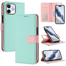 Load image into Gallery viewer, Detachable Litchi Texture Magnetic Side-Patch Vegan Leather Phone Case, For iPhone 13 Pro Max, For iPhone 13 Pro, For iPhone 13, For iPhone 12 / 12 Pro, For iPhone 12 Pro Max, For iPhone 11 Pro Max, For iPhone 11, For iPhone 11 Pro