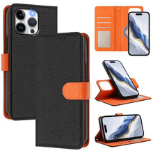 Load image into Gallery viewer, Detachable Litchi Texture Magnetic Side-Patch Vegan Leather Phone Case, For iPhone 13 Pro Max, For iPhone 13 Pro, For iPhone 13, For iPhone 12 / 12 Pro, For iPhone 12 Pro Max, For iPhone 11 Pro Max, For iPhone 11, For iPhone 11 Pro
