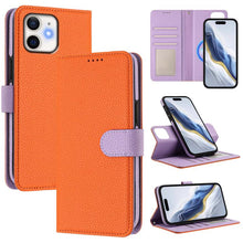 Load image into Gallery viewer, Detachable Litchi Texture Magnetic Side-Patch Vegan Leather Phone Case, For iPhone 13 Pro Max, For iPhone 13 Pro, For iPhone 13, For iPhone 12 / 12 Pro, For iPhone 12 Pro Max, For iPhone 11 Pro Max, For iPhone 11, For iPhone 11 Pro