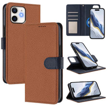 Load image into Gallery viewer, Detachable Litchi Texture Magnetic Side-Patch Vegan Leather Phone Case, For iPhone 13 Pro Max, For iPhone 13 Pro, For iPhone 13, For iPhone 12 / 12 Pro, For iPhone 12 Pro Max, For iPhone 11 Pro Max, For iPhone 11, For iPhone 11 Pro
