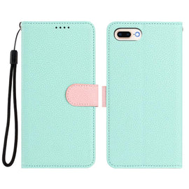 Detachable Litchi Texture Magnetic Side-Patch Vegan Leather Phone Case, For iPhone 8 Plus / 7 Plus