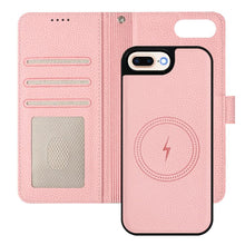 Load image into Gallery viewer, Detachable Litchi Texture Magnetic Side-Patch Vegan Leather Phone Case, For iPhone 8 Plus / 7 Plus