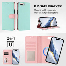Load image into Gallery viewer, Detachable Litchi Texture Magnetic Side-Patch Vegan Leather Phone Case, For iPhone 8 Plus / 7 Plus