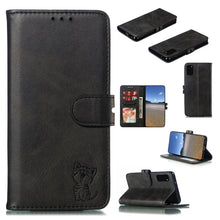 Load image into Gallery viewer, Embossed Happy Cat Pattern Horizontal Flip Leather Case with Holder &amp; Card Slots &amp; Wallet, For Samsung Galaxy S20 FE