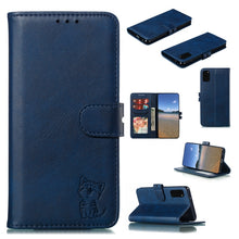 Load image into Gallery viewer, Embossed Happy Cat Pattern Horizontal Flip Leather Case with Holder &amp; Card Slots &amp; Wallet, For Samsung Galaxy S20 FE