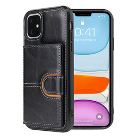 PU + TPU + PC  Shockproof Back Cover Case with Card Slot & Holder, For iPhone 11, For iPhone 11 Pro, For iPhone 11 Pro Max, For iPhone 12 mini, For iPhone 12 / 12 Pro, For iPhone 12 Pro Max, For iPhone XS / X, For iPhone XR, For iPhone XS Max