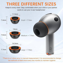 Load image into Gallery viewer, XDcase 3 Pairs Replacement Silicone Sponge Ear Tips, White Orange, Black Orange