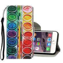 Load image into Gallery viewer, Coloured Drawing Pattern Horizontal Flip PU Leather Case with Holder &amp; Card Slots &amp; Wallet &amp; Lanyard, For iPhone 6 &amp; 6s, For iPhone 6 Plus &amp; 6s Plus, For iPhone 8 Plus &amp; 7 Plus