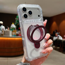 Load image into Gallery viewer, Transparent Pivot Metal Holder Magnetic Phone Case, For iPhone 18 Pro / 17 Pro, For iPhone 18 Pro Max / 17 Pro Max