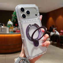 Load image into Gallery viewer, Transparent Pivot Metal Holder Magnetic Phone Case, For iPhone 18 Pro / 17 Pro, For iPhone 18 Pro Max / 17 Pro Max