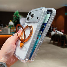 Load image into Gallery viewer, Transparent Pivot Metal Holder Magnetic Phone Case, For iPhone 18 Pro / 17 Pro, For iPhone 18 Pro Max / 17 Pro Max