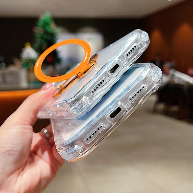 Transparent Pivot Metal Holder Magnetic Phone Case, For iPhone 18 Pro / 17 Pro, For iPhone 18 Pro Max / 17 Pro Max