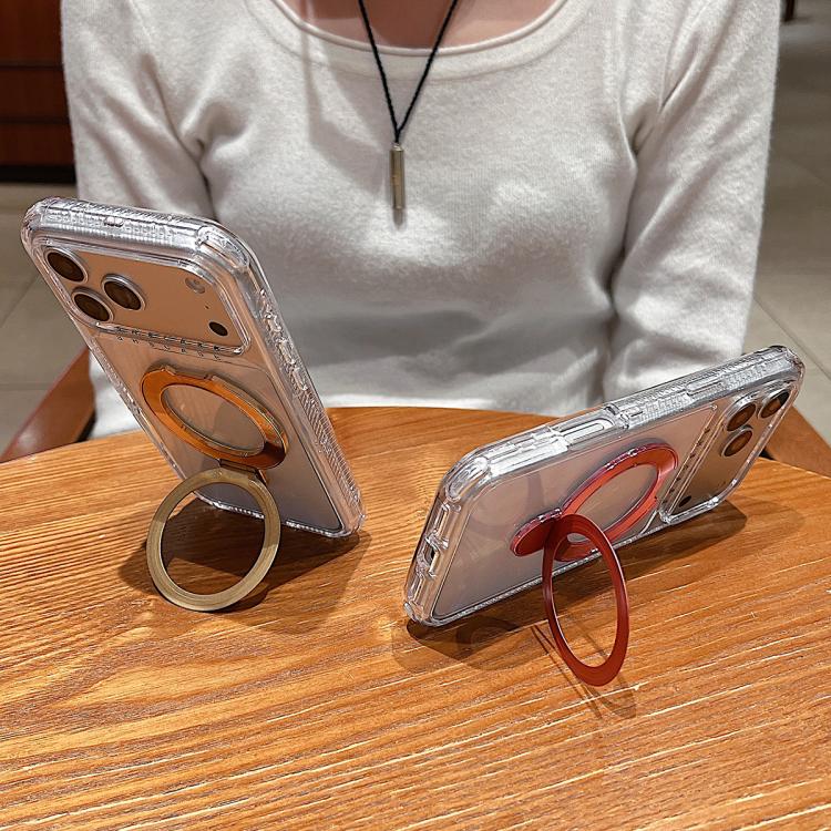 Transparent Pivot Metal Holder Magnetic Phone Case, For iPhone 17 Pro Max, For iPhone 17 Pro