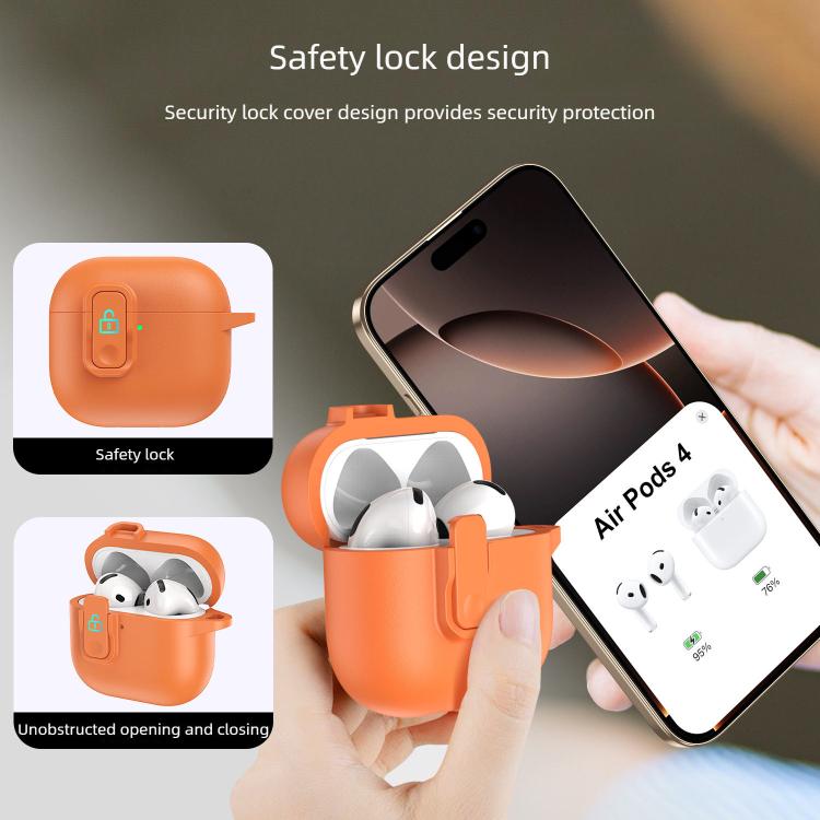 XDcase Faux Leather Texture Security Lock TPU Earbud Case, For AirPods 5 / 4, For AirPods Pro 3, For AirPods Pro 2 / 1