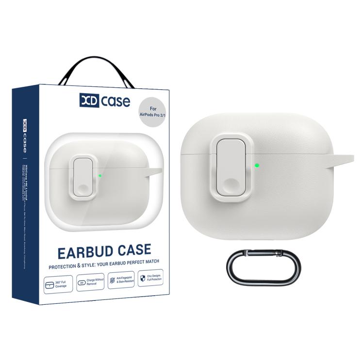 XDcase Faux Leather Texture Security Lock TPU Earbud Case, For AirPods Pro 3, For AirPods 4, For AirPods Pro 2 / 1
